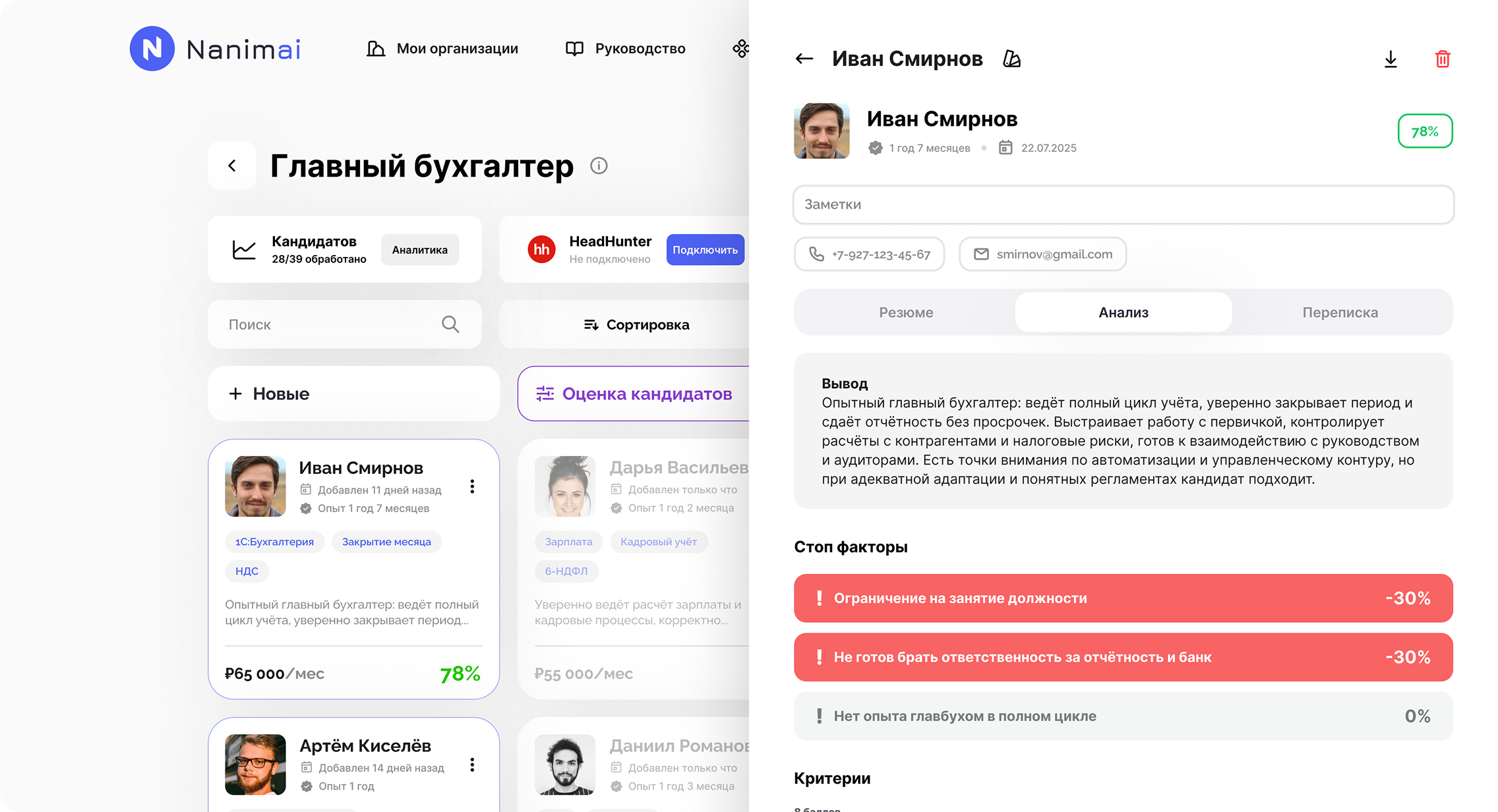 Кандидат - Платформа Nanimai